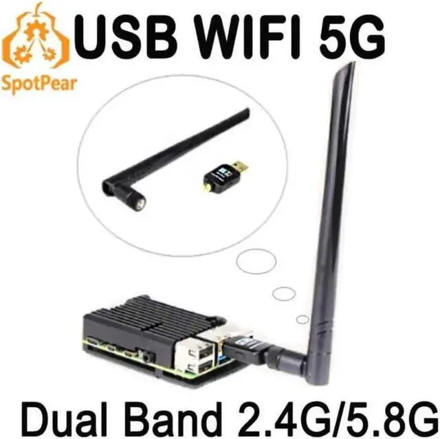Alt view image 2 of 2 - Raspberry Pi USB WIFI 5G 5dbi AC600M Antenna wireless Dual Band 2.4G/5.8G