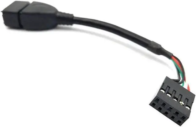 Alt view image 6 of 6 - Anicorn Duttek (2-Pack) 10CM USB 2.0 Type A Female to Dupont 9 Pin Female Header Motherboard Cable Cord (AF/9Pin 0.1M)