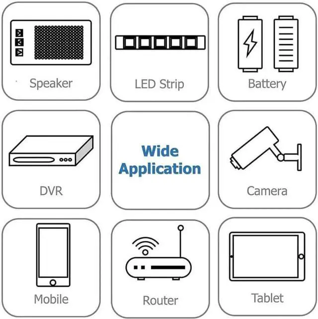 Alt view image 4 of 7 - Excelity AC to DC 15V 3A Power Supply Adapter with 5.5mm x 2.1mm Connector Plug for LCD Tablets Webcam Routers Toys Recorder Bluetooth Speaker