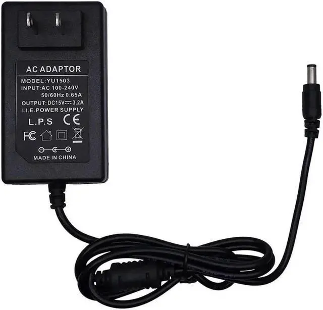 Alt view image 7 of 7 - Excelity AC to DC 15V 3A Power Supply Adapter with 5.5mm x 2.1mm Connector Plug for LCD Tablets Webcam Routers Toys Recorder Bluetooth Speaker