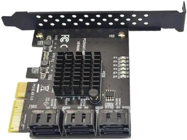 Alt view image 2 of 6 - Weastlinks PCIE PCI-E to 6 Ports SATA 3.0 PCI Express x4 Expansion Card 6 SATA3.0 PCIe PCI-e 6 Port SATA Controller for HDD ASMedia ASM1166