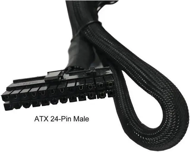 Alt view image 2 of 3 - SMUGDESK 24" (24-Inch) ATX 24-Pin to 18-Pin + 10-Pin Extension Modular Power Supply Cable for Coolermaster V850, V700, V1000