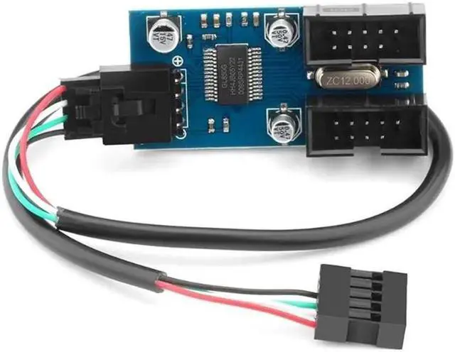 Main image of Motherboard 9 pin Header Male 1 to 2 Female Extension Splitter Cable Desktop 9-Pin USB 2.0 HUB Connector Adapter for Port Multiplier