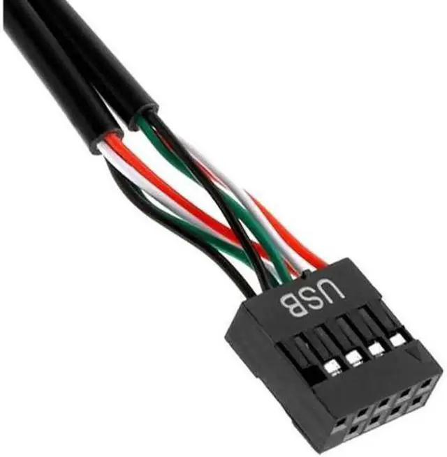 Alt view image 4 of 7 - Motherboard 9 pin Header Male 1 to 2 Female Extension Splitter Cable Desktop 9-Pin USB 2.0 HUB Connector Adapter for Port Multiplier