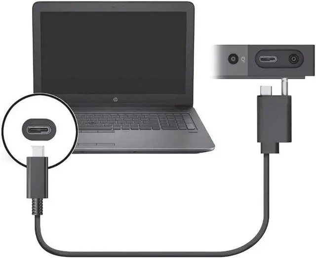 Alt view image 2 of 5 - Thunderbolt 3 Cable: Custom End (AC+USB Type-C to USB Type-C) for HP Part Number: 843011-001