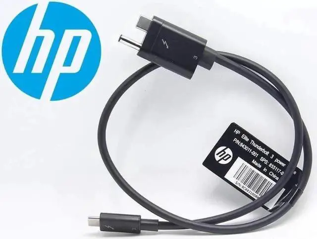 Alt view image 3 of 5 - Thunderbolt 3 Cable: Custom End (AC+USB Type-C to USB Type-C) for HP Part Number: 843011-001
