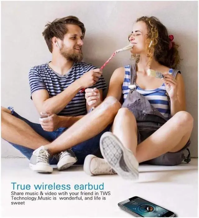 Alt view image 6 of 6 - Wireless Earbuds Bluetooth Headphones Stereo Earphone with Built-In Mic with Charging Case Cordless Sport Headsets for AirPods iPhone XS XR X 8 7 plus 6 6s plus Android Samsung Galaxy