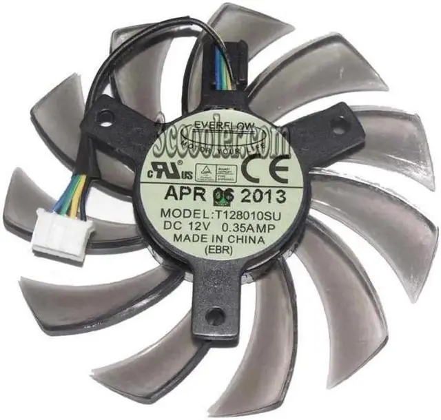 Main image of Vga Video Card Cooling T128010SU 12V 0.35A 4 Wires 4 Pins Frameless Cooler