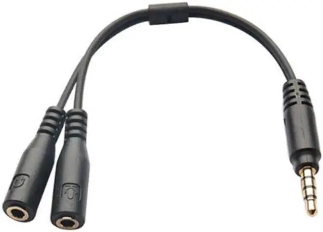 Main image of Size 3.5mm Stereo Audio Male To 2 Female Earphone Mic TRRS Y Splitter Cable Adapter Cable Wire