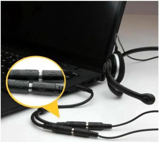 Alt view image 3 of 4 - Size 3.5mm Stereo Audio Male To 2 Female Earphone Mic TRRS Y Splitter Cable Adapter Cable Wire