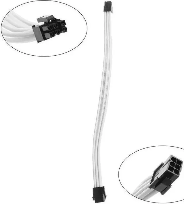 Alt view image 2 of 2 - JAENFONG Custom PSU Sleeved Cable Extension Kit 18AWG 24Pin ATX / 8 Pin GPU CPU 6Pin Power Supply with Combs 30CM/11.8in(6PIN) (Orange)