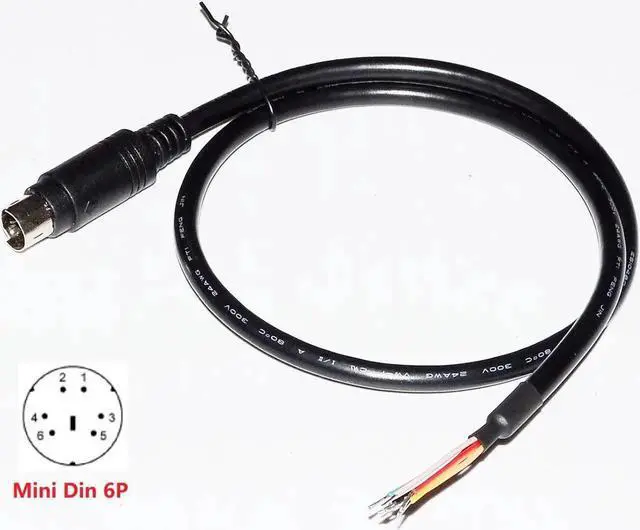 Main image of JAENFONG MINI DIN 6P MD6 MALE CONNECTOR PROGRAMMING BREAKOUT CABLE Cable length:(1.0m)