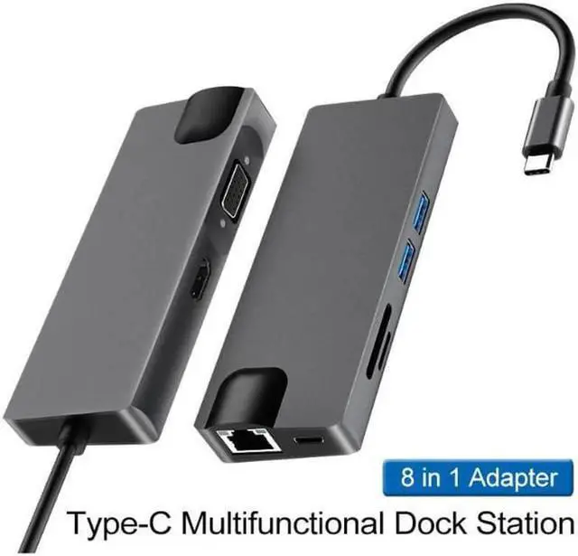 Alt view image 4 of 4 - COFIER type-c docking station eight-in-one hdmi/vga converter hub expansion docking station computer network card hub