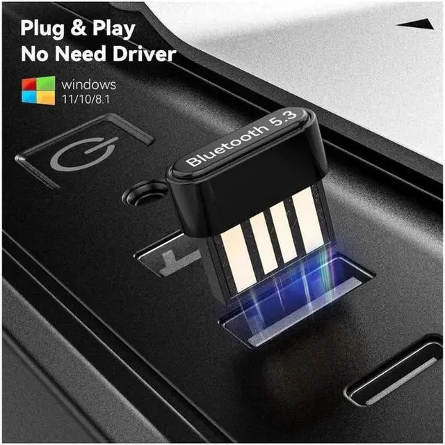 Alt view image 2 of 7 - USB Bluetooth 5.3 Adapter for PC, Plug & Play Super Mini USB Bluetooth EDR Dongle Receiver & Transmitter Supports Windows 11/10/8.1/7 for Desktop PC Bluetooth Keyboard Mouse Printers Headsets Speakers