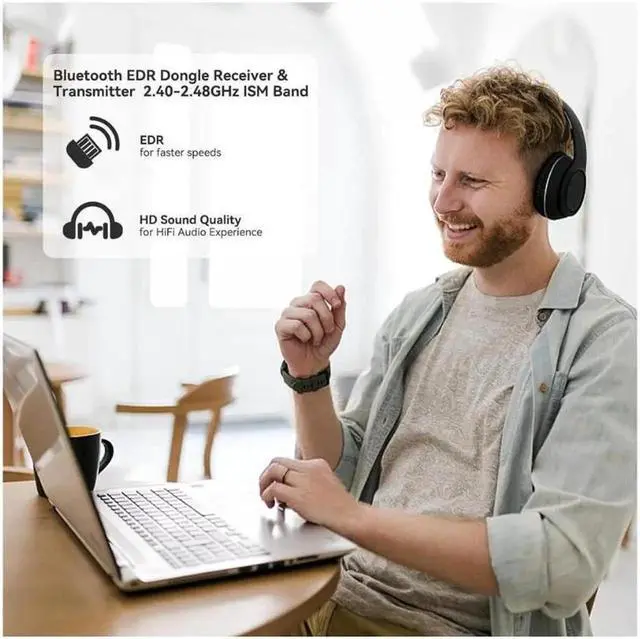 Alt view image 4 of 7 - USB Bluetooth 5.3 Adapter for PC, Plug & Play Super Mini USB Bluetooth EDR Dongle Receiver & Transmitter Supports Windows 11/10/8.1/7 for Desktop PC Bluetooth Keyboard Mouse Printers Headsets Speakers