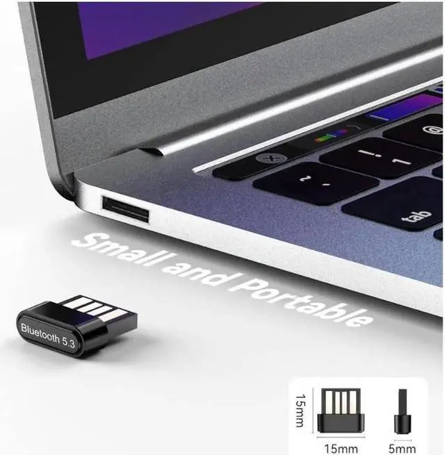 Alt view image 3 of 7 - USB Bluetooth 5.3 Adapter for PC, Plug & Play Super Mini USB Bluetooth EDR Dongle Receiver & Transmitter Supports Windows 11/10/8.1/7 for Desktop PC Bluetooth Keyboard Mouse Printers Headsets Speakers