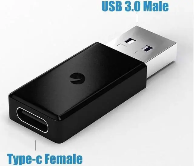 Alt view image 4 of 4 - USB 3.0 Male to USB 3.1 Type C Female Data Converter USB 3.0 to USB-C Female Adapter Port for Laptop Phone Black Converter