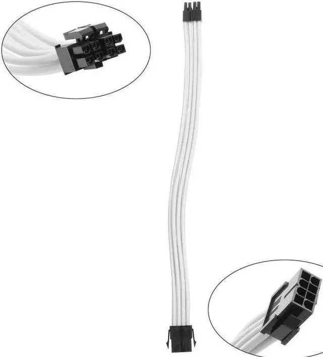 Main image of JAENFONG Custom PSU Sleeved Cable Extension Kit 18AWG 24Pin ATX / 8 Pin GPU CPU 6Pin Power Supply with Combs 30CM/11.8in(CPU 8PIN) (Pink)