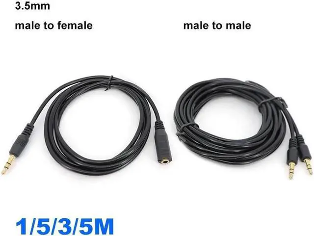 Alt view image 3 of 6 - JAENFONG 1.5/3/5m Male to Female 3.5mm Jack Male to Male Plug Stereo Aux Extension Cable Cord Audio for Phone Headphone Earphone L1(Male to Female) (5M)