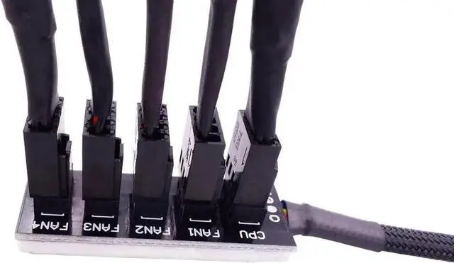 Alt view image 2 of 6 - 4-Pin PWM PC Fan Hub Power Supply Cable 1 to 5 Way Splitter PC Motherboard Case Fan Power Extension Cable Cord for ATX Computer Case 4-Pin and 3-Pin Cooling Fans