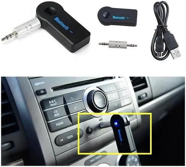 Alt view image 2 of 6 - Wireless Bluetooth Receiver Adapter Dongle Mini 4.1 Stereo 3.5mm Jack for Car Computer Music Audio Aux For Headphone Handsfree