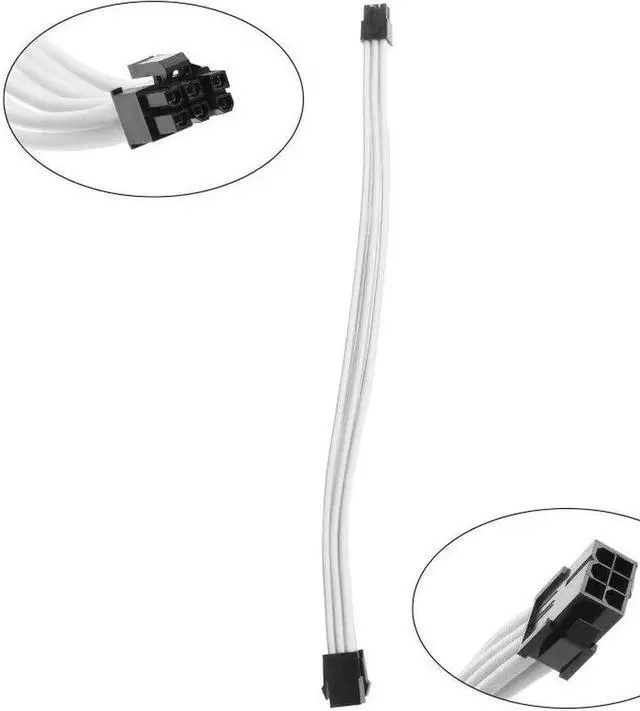 Main image of JAENFONG Custom PSU Sleeved Cable Extension Kit 18AWG 24Pin ATX / 8 Pin GPU CPU 6Pin Power Supply with Combs 30CM/11.8in(6PIN) (Red)