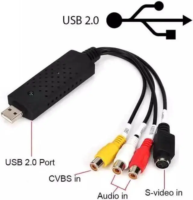 Alt view image 3 of 4 - One way USB 2.0 video capture card set-top box recorder game console RCA monitoring AV to computer laptop