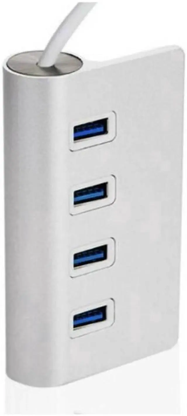 Alt view image 4 of 5 - Silver Aluminum 4 Port USB 3.0 Hub up to 5Gbps Super High Speed Data Transfer for MacBook Air, Mac Mini, iMac, Laptop, PC, USB Flash Drives and More