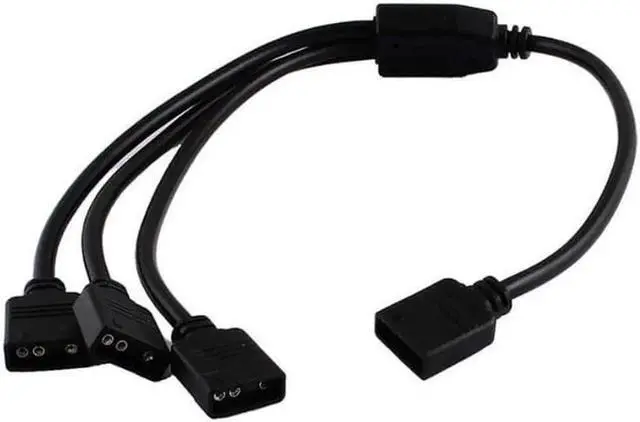 Alt view image 2 of 4 - Anicorn 2 Pack 5V 3-Pin RGB 3-Way Female to x Female RBW LED Strip Splitter Cable,3 Port AURA RGB Lighting Hub w/ Gender Changer Adapter - 1 Foot