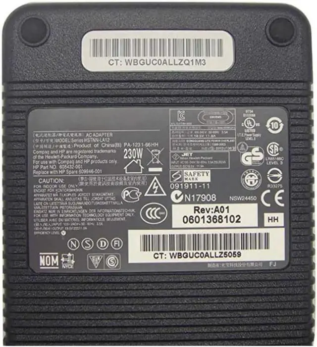 Alt view image 4 of 6 - Laptop AC Adapter 19.5V 11.8A 7.4 X 5.0mm 230W Laptop Charger Compatible with HP 8460W 8560W 8570W 8740W HSTNN-LA12 PA-1231-66HH Notebook Power Supply