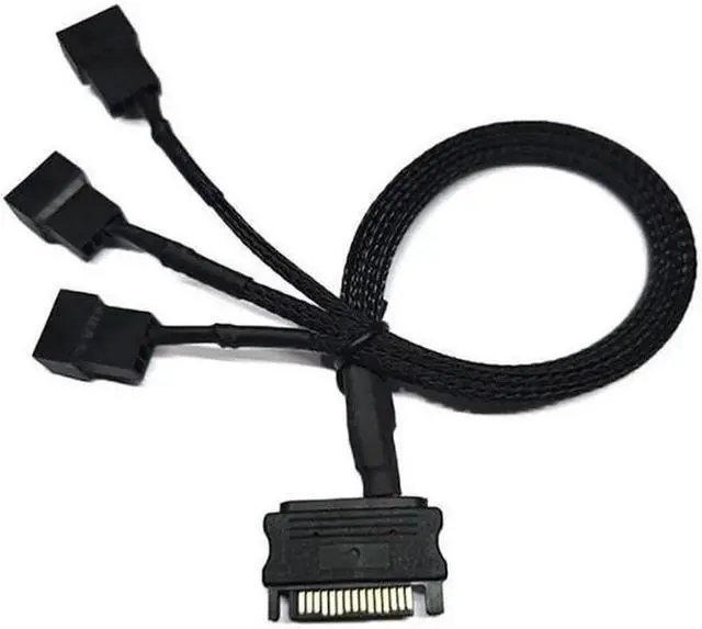 Alt view image 3 of 4 - 1Pcs 30cm SATA 1 To 3 4-Pin Power Cable PC Computer Cooling Fan Splitter Hub Converter Adapter Extension Wire Cord