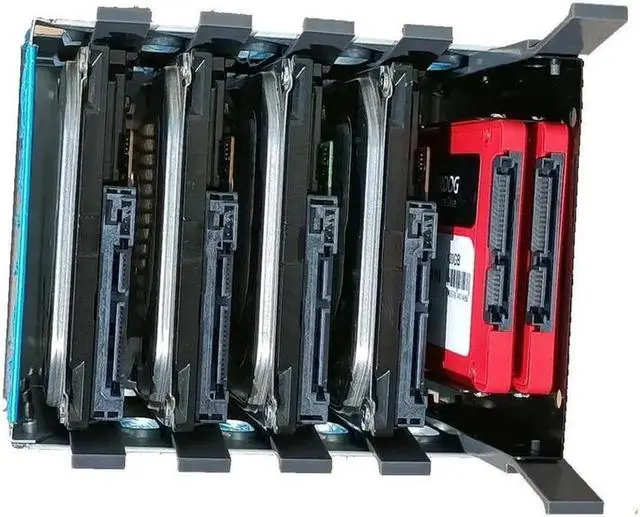 Alt view image 2 of 6 - 2.5" SSD / HDD Mounting Kit adapter for 3.5" Drive Bay ,3.5-Inch to 2*2.5-Inch Internal Hard Drive Mounting Kit with 2-port sata 15pin power cable (slide rails & HDD NOT included)