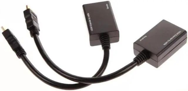 Alt view image 5 of 6 - 2PCS/Set HDMI Over RJ45 CAT5e CAT6 Cable LAN Ethernet Balun Extender Repeater 1080p 3D 30M