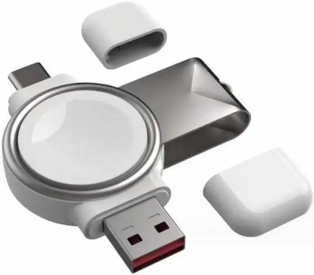 Alt view image 4 of 4 - Suitable for Apple watch portable wireless magnetic fast charging USB/TypeC bidirectional interface