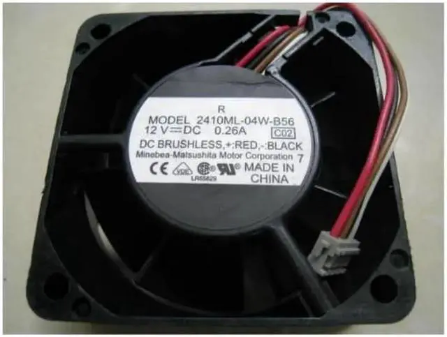 Alt view image 2 of 2 - DC Square Cooler of NMB 60*25mm 2410ML-04W-B56 with 12V 0.26A 4-Wires 4 Pins for For sharp 3511 Print