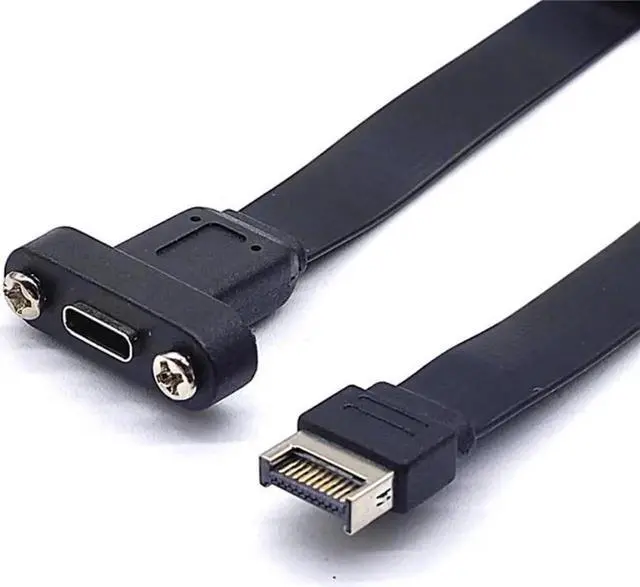 Alt view image 3 of 6 - JAENFONG USB3.2 Front Panel Header Type to USB C Female Extension Cable High Speed Data Transmission and Power Supply
