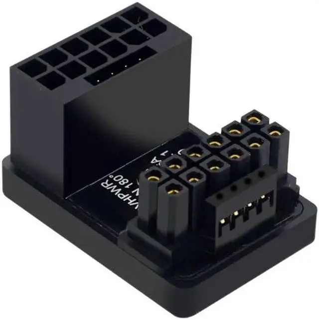 Main image of JAENFONG Graphics Card GPU Power Supply Adapter 180 Degree U Turn Connector 12+4P 16P to 16P for Desktop Chassis Card Wire PH316(Black PH316 B)