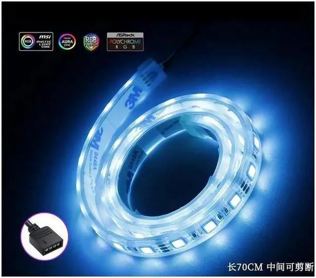 Alt view image 3 of 4 - 70cm (27.5inch) LED Strip Light 12V 4-pin Desktop Chassis decorative RGB LED Strip