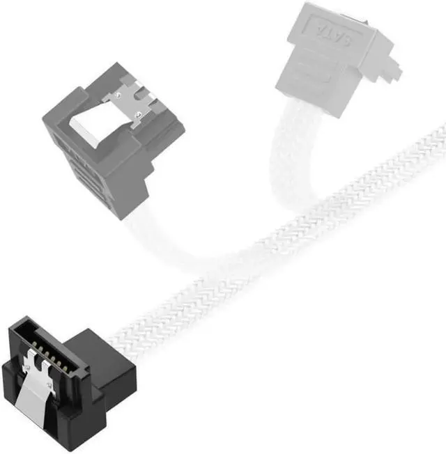 Alt view image 2 of 7 - 3PACK SATA Cable III 3 Pack 90 Degree Straight to Right Angle 6Gbps HDD SDD SATA Data Cable with Locking Latch 50cm 18 Inch for SATA HDD, SSD, CD Driver, CD Writer, White