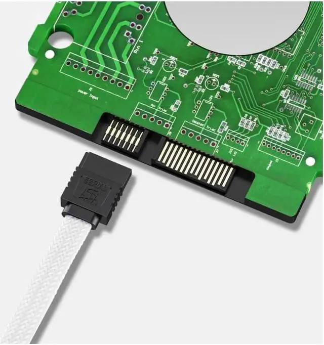 Alt view image 5 of 7 - 3PACK SATA Cable III 3 Pack 90 Degree Straight to Right Angle 6Gbps HDD SDD SATA Data Cable with Locking Latch 50cm 18 Inch for SATA HDD, SSD, CD Driver, CD Writer, White