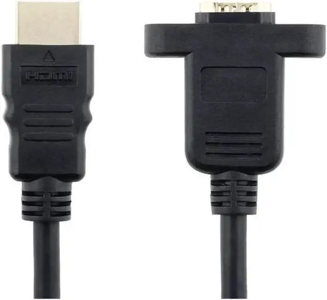 Alt view image 2 of 7 - Bluwee HDMI Extension Cable High Speed HDMI Male to Female Extension Wire Cord HDMI Extender w/Screw Nut for Panel Mount - Gold Plated Plugs Black (1FT)