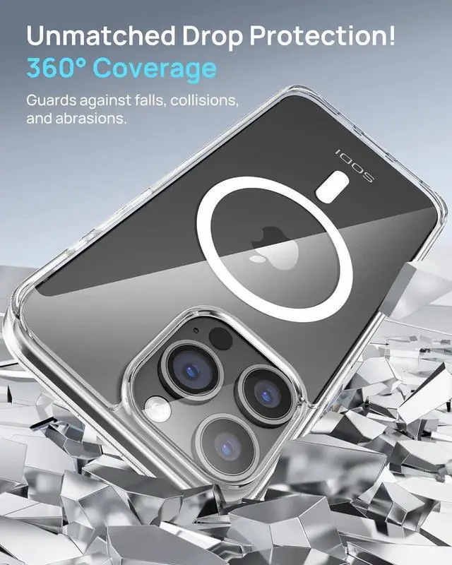 Alt view image 5 of 7 - 3-in-1 for iPhone 16 Pro Max Case,[1X Screen Protector + 1X Camera Lens Protector][Military-Grade Protection][Not-Yellowing] Shockproof Magnetic Case for iPhone 16 Pro Max 6.9 Inch, Clear