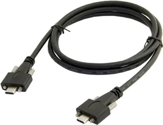 Alt view image 7 of 7 - Type-C USB 3.1 USB-C Male to Male Type-C USB 3.1 USB-C with M2 Screws Locking Panel Mount Type 10Gbps Data Cable 1.2M