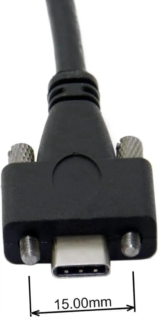 Alt view image 3 of 7 - Type-C USB 3.1 USB-C Male to Male Type-C USB 3.1 USB-C with M2 Screws Locking Panel Mount Type 10Gbps Data Cable 1.2M