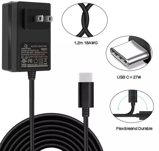 Alt view image 4 of 5 - 27W Power Supply for Raspberry Pi 5, PD Adapter USB C Power Adapter for Raspberry Pi 5 8GB 4GB
