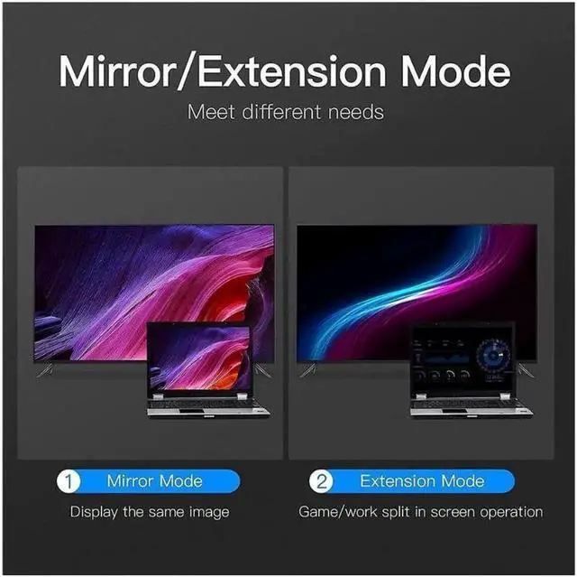 Alt view image 2 of 7 - VGA to HDMI Adapter with Audio (PC VGA Source Output to TV/Monitor with HDMI Connector) VENTION 1080P VGA to HDMI Adapter Cable for Computer Desktop Laptop PC Monitor HDTV (1.5FT/0.5M)