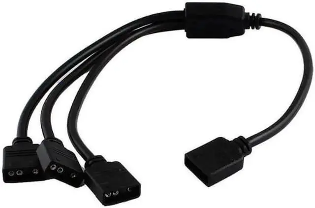 Alt view image 4 of 4 - 2 Pack 5V 3-Pin RGB 3-Way Female to x Female RBW LED Strip Splitter Cable,3 Port AURA RGB Lighting Hub w/ Gender Changer Adapter - 1 Foot