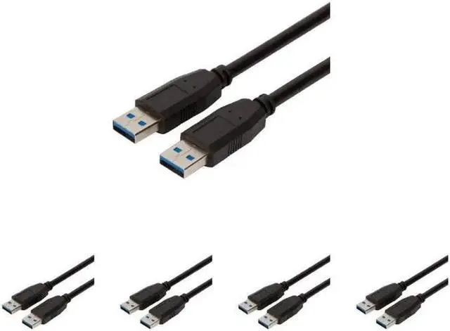 Main image of Buyer's Point SuperSpeed USB 3.0 (USB to USB Cable Male to Male) Type A/Type A Cable Cord for Data Transfer Hard Drive Enclosures, Printers, Modems, Cameras, Flash Drives, Thumb (6ft) Pack of 5 Black
