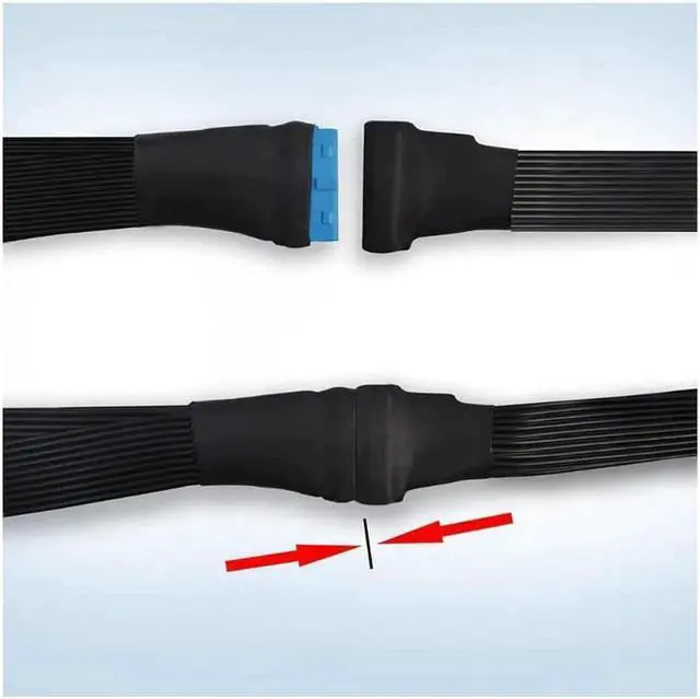 Alt view image 4 of 5 - USB 3.0 Header Extension Cable 19/20 Pin 1 to 2 Y Splitter Internal Extension Adapter DIY(5.9 inch)