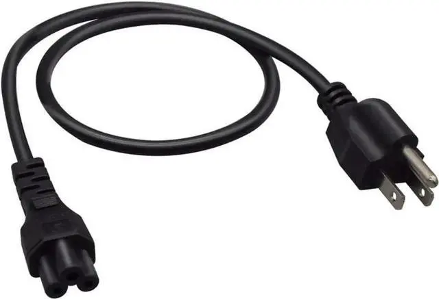 Main image of 1FT C5 Connector Female to Male 3 Prong AC Power Cord Computer Power Extension Cable 0.75mm 2Pin Power Plug Cord (C5 to 5-15P)